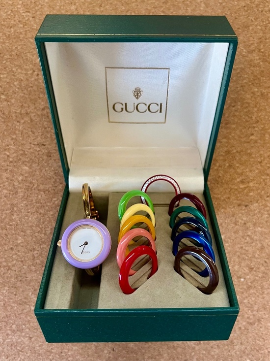 Gucci Accessories - Vintage Gucci 1100-L Watch + 12 Interchangeable Bezels & Original Box